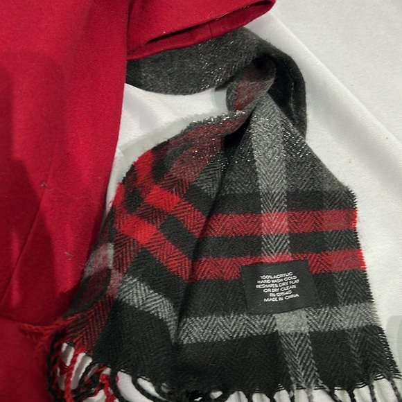 Anne Klein Single Breasted Red Wool Coat with Scarf - size Small - Picture 14 of 16